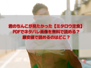 君のちんこが見たかった【ミタロウ定食】PDFでネタバレ画像を無料で読める？最安値で読めるのはどこ？