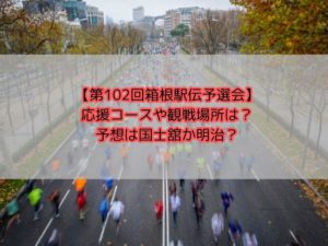 【第102回箱根駅伝予選会】応援コースや観戦場所は？予想は国士舘か明治？